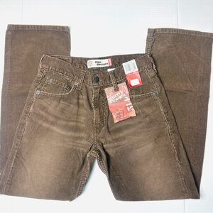 Levis 514 Slim Straight 27x27 Women's 14 Jeans Brown Corduroy‎ BRAND NEW!